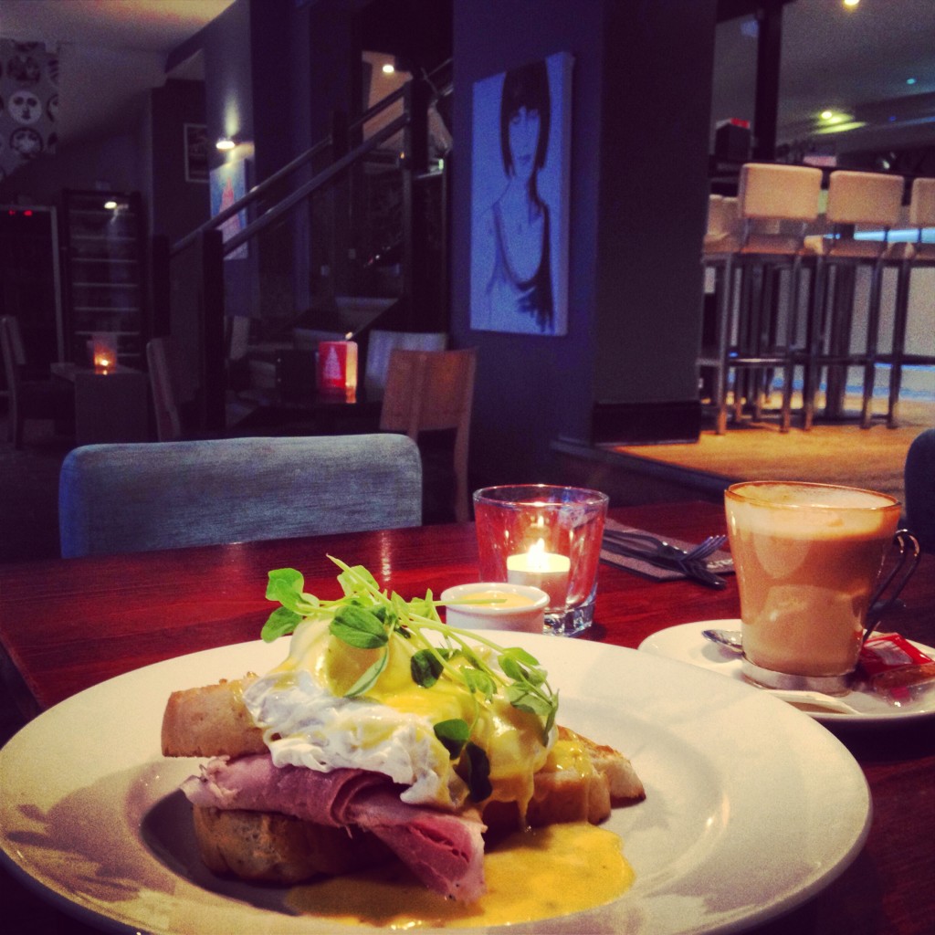 Breakfast of kings-Eggs Benedict at Kennedy's. Guests get 20% discount on all food and drink at Kennedy's.